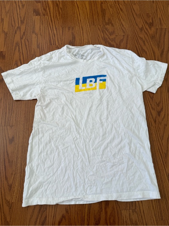 Live Breathe Futbol Other - Live Breathe Futbol Classic White Tee Graphic LBF Blue Yellow Logo Men’s Medium